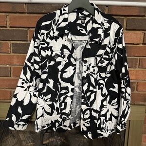 🛍️never worn  100% cotton black & white lightweight soft jacket size L